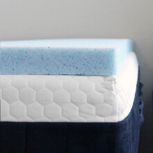 Lounj 2 inch RV Gel Memory Foam Matras Topper 3/4 Full Short (48x75) Blauw