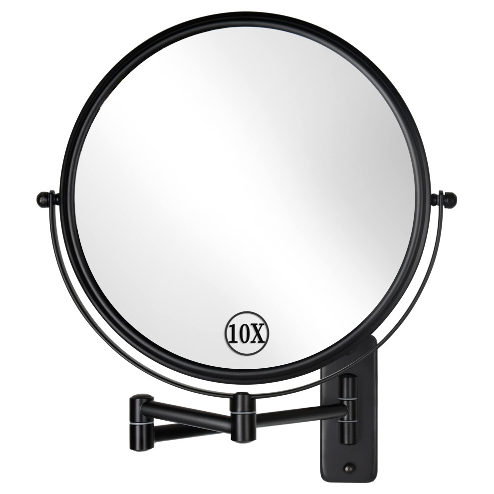 Decluttr 9 Wall Mounted Makeup Mirror 1X/10X Magnifying Mirror Double-Sided Large Size 360 Swivel Makeup Mirror With Magnification Extendable Wall