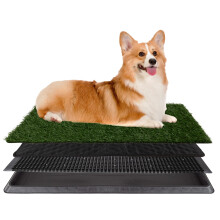 Artificial Grass Puppy Pee Pad for Dogs and Small Pets - 20x25 Reusable 4-Layer Training Potty Pad with Tray - Dog Housebreaking Supplies by PETMAKER
