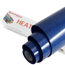 Bonnyhtv Royal Blue Glitter HTV Transfer de caldura Vinil Roll Glitter Fier pe vinil pentru Cricut & Silhouette Cameo 12 """" X 5ft Glitter Vinil p
