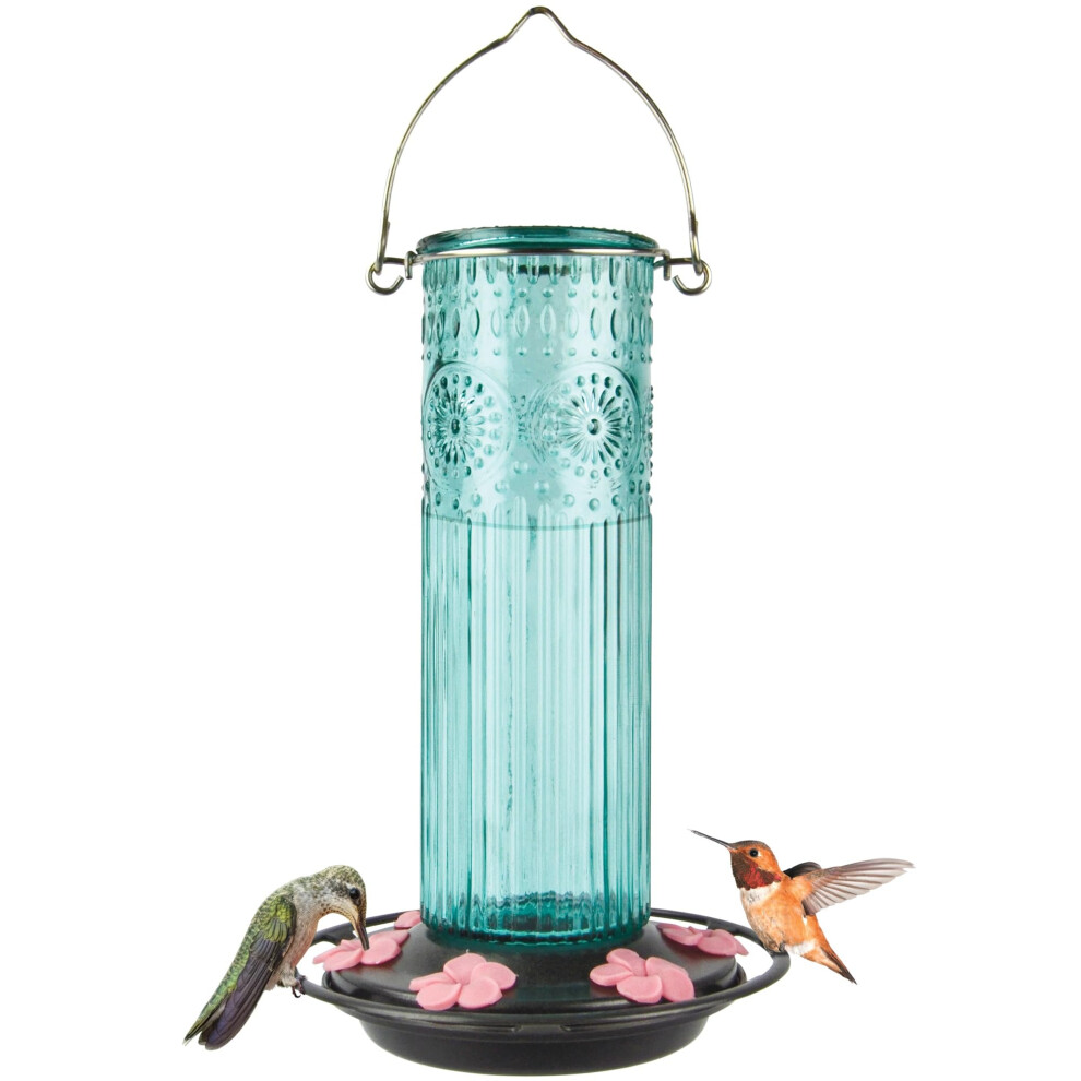 Photos - Bird Feeder / Water Bottle Natures Way ANTGHF2 Hanging Antique Glass Gravity Hummingbird Feeder for Outdoor Decor 28 Ounce Capacity Nectar Feeder 6 Eas 