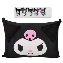 Shuyun tegneserie sød pudebetræk anime dobbeltsidet plys puderlip pige soveværelse dekoration kawaii bomuld pudebetræk sød hårnål (sort)