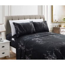 Elegant Comfort Eloise Marble Printed 4Piece Sheet Set 1500 Premium Hotel Quality Microfiber Soft Wrinkle and Fade Resistant