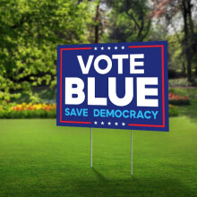 SignPro Vote Blue Yard Sign | Salva?i democra?ia semn | Semnele de curte pentru exterior, rezistente la intemperii, din plastic ondulat 24"""" x 18