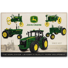 John Deere Farm Equipment Collage Metal Skilt - Vintage John Deere Skilt til Garage Shop eller Man Cave