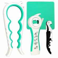 Otstar Nieuwste Jar Opener Flesopener gereedschap voor zwakke handen, senioren met artritis, lage sterkte en kinderen Multi-opener set met rubberen p