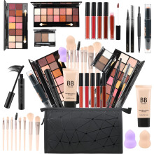 KARUIZI All in One Makeup Gift Set for Women Full Kit for2x14-color eyeshadow palettes 5xlipgloss sets mascara eyeliner eyebrowpowder eyebrow pencil