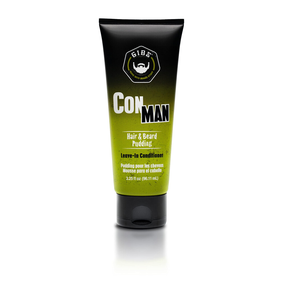 Gibs Con Man Hair & Beard Pudding - Leave-In Conditioner Curl Definer 7.5 Fl Oz (3.25 Fl Oz)