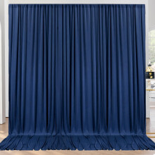 10ft x 10ft kreukvrije marineblauwe achtergrondgordijnenpanelen 2 panelen 5x10ft zijdeachtige polyester fotoachtergrondgordijnen voor verjaardag brui