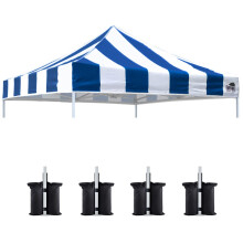 Eurmax USA Teto Substituto, 10x10 Pop Up Canopy, 30 Cores, 4PC Pacote de Peso (Listrado Azul)