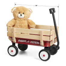 Radio Flyer My 1st Steel & Wood Legetjsvogn med bamse 19"""" lang legetjsvogn til brn 1,5+
