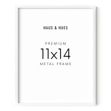 HAUS AND HUES White 11x14 Picture Frame Aluminum Modern 14.0x11.0 inches 0.75 inches Deep 1 Piece Unisex Adult White