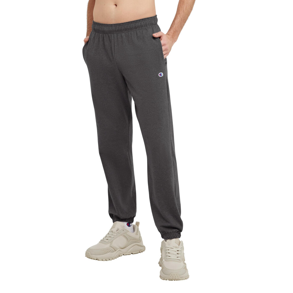 Champion  Lightweight Lounge  Jersey Knit Casual Pants for Men Reg Tall  Granite Heather C Patch Logo  4X-Large Big