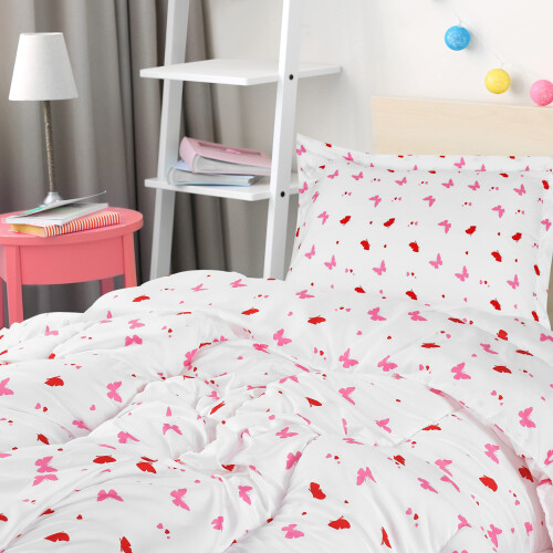 Utopia Bedding Σετ Παπλώματος Butterfly με 2 Μαξιλαροθήκες, 3 Τεμάχια, Μαλακό Μικροΐνες 2