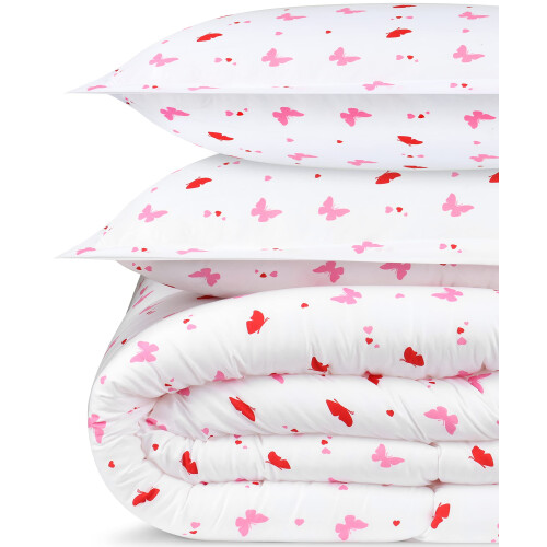Utopia Bedding Σετ Παπλώματος Butterfly με 2 Μαξιλαροθήκες, 3 Τεμάχια, Μαλακό Μικροΐνες 1