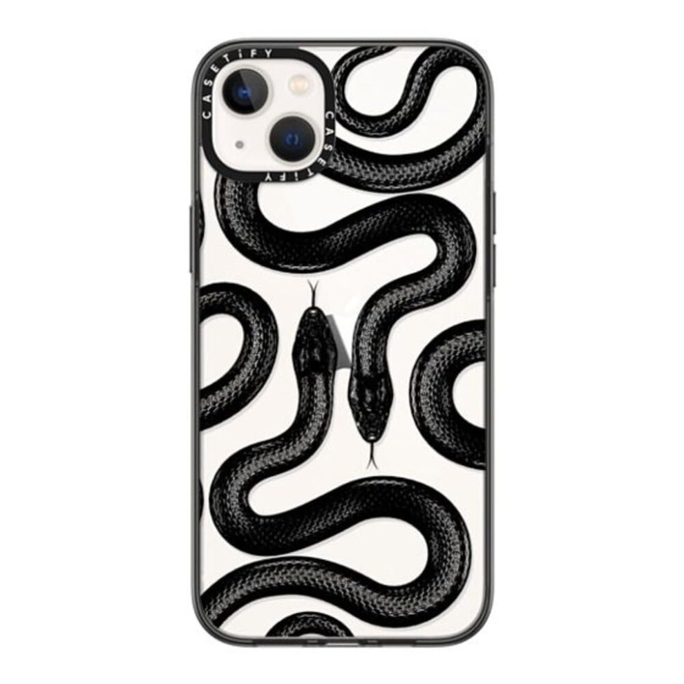 Coque compacte CASETiFY pour iPhone 14 Plus [Test de chute de qualit    militaire 2X / Protection contre les chutes de 1,2 m] - Black Kingsnake - N