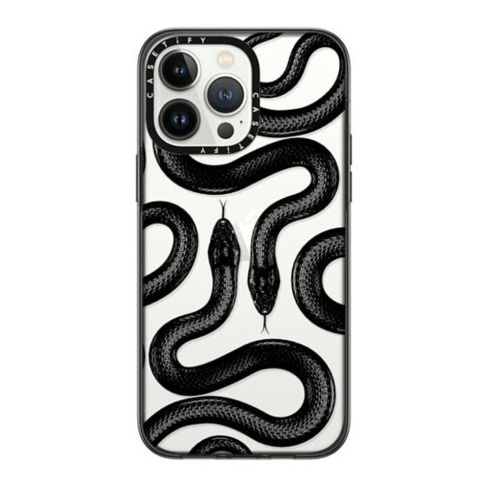Coque compacte CASETiFY pour iPhone 14 Pro Max [Test de chute de qualit    militaire 2X / Protection contre les chutes de 1,2 m] - Black Kingsnake