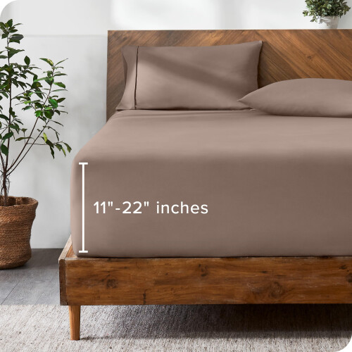 Lençol Ajustável Queen Bare Home - Bolsos Extra Profundos - Microfibra Premium 1800