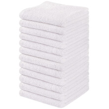Towel and Linen Mart 100 % puuvillaa - Pesulappusetti - Flanellipyyhkeet, erittäin imukykyiset ja superpehmeät sormenpääpyyhkeet (valkoinen 12 kp