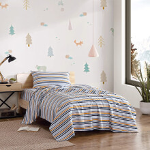Eddie Bauer Kids - Tweelinglakens Vlekbestendig Kinderbeddengoed Ideaal voor Peuterbeddengoedset (Vivid Stripe Blue Twin)