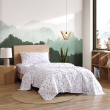 Eddie Bauer Kids - Queen-lakens, vlekbestendig kinderbeddengoed, ideaal voor peuters (Dreamland Green Queen)