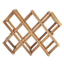 (As show, One size) Freestanding Folding Wooden Wine Storage Rack, Collapsible Wooden Wine Rack, Organizer, Display Shelf, Holds 10 Bottles