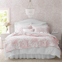 Laura Ashley - Set cuvertura dubla lenjerie de pat reversabila din bumbac cu tava asortata Decor u?oara pentru acasa pentru toate anotimpurile (B