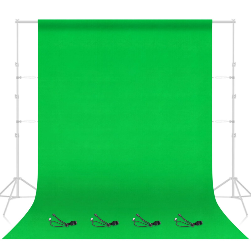 Emart Screen Backdrop 8 X 10 Ft Photography Background For Streaming Zoom Small Photo Muslin Curtain With 4 Green 810038375786