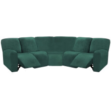 ULTICOR 7-Piece L Shape Sectional Recliner Sofa Covers  Velvet Stretch Reclining Couch Covers for Reclining L Shape Sofa  Thick  Soft  Washa