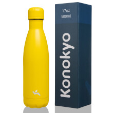 Konokyo ge?oleerde waterflessen 17 oz dubbelwandige roestvrijstalen vacumm metalen fles voor sportreizen geel