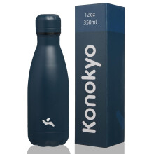 Konokyo ge?oleerde waterflessen 12 oz dubbelwandige roestvrijstalen vacumm metalen fles voor sportreizen marineblauw