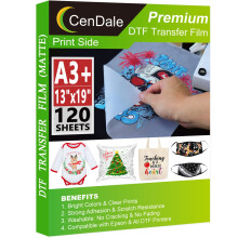 CenDale DTF-Transferfolie A3+ 13"" x 19"" - 120 Blatt doppelseitige matte DTF-Folie fr Sublimations-Hack-Direktfilmdruck auf allen Stoffen und Farben,