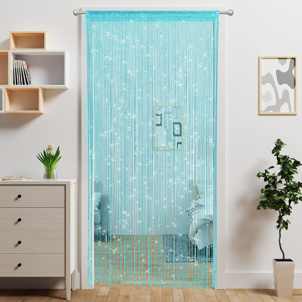2 Pcs Door String Curtain Doorway Beads Curtains Hanging Room Divider Beaded Decor Hippie Glitter Fringe Panel Closet Window Wall Backdrop D-image-OPC-PFNQVWQ-NEW