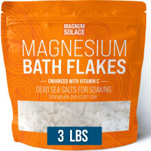 Fiocchi di magnesio per il bagno - Fiocchi di cloruro di magnesio - Sali del Mar Morto per l'ammollo - Arricchiti con cristalli di vitamina C 3,0