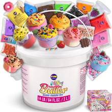 4 Pfund Milchbutter-Schleim-Eimer Geschenk fr Mdchen FunKidz 64 FL OZ Riesiges, weiches, weies, vorgefertigtes, duftendes Schleim-Set-Spielzeug mi