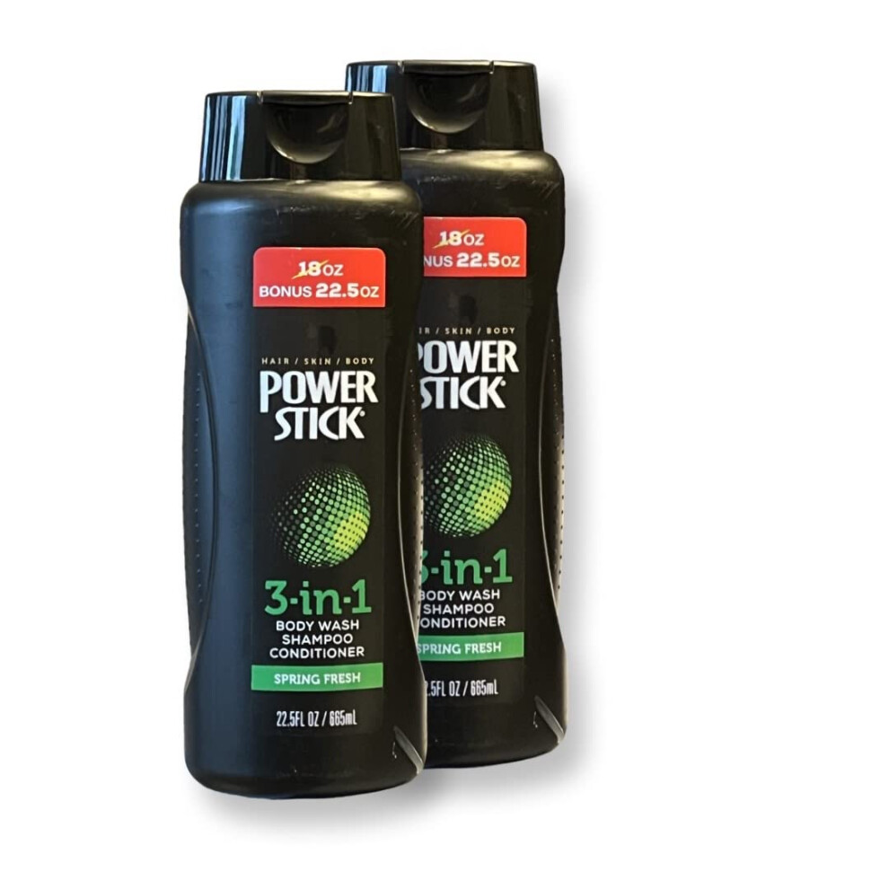 PowerStick 3 in 1 Shampoo  Conditioner and Body Wash Spring Fresh (2 EA 22.5 oz)-image-OPC-PFZ6Y28-NEW