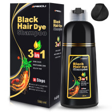 MEIDU Instant Black Hair Dye Shampoo Gemakkelijke haarkleurshampoo Haarverfshampoo 3 in 1 voor dekking van grijs haar voor dames en heren Kruideningr