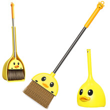 Vipamz Mini Broom og Dustpan Set til Kids - Cute Yellow Duck til Girls & Boys - Toddler Broom Sæt til husholdningsrensning og foregive leg - perf