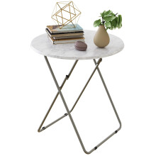 Fleecy Day Tv-dienbladen Opvouwbare dienbladtafel Dinerbladtafel Ronde snack-eetbladen Tafel voor woonkamer zonder montage vereist en stevig 17,5 x 1