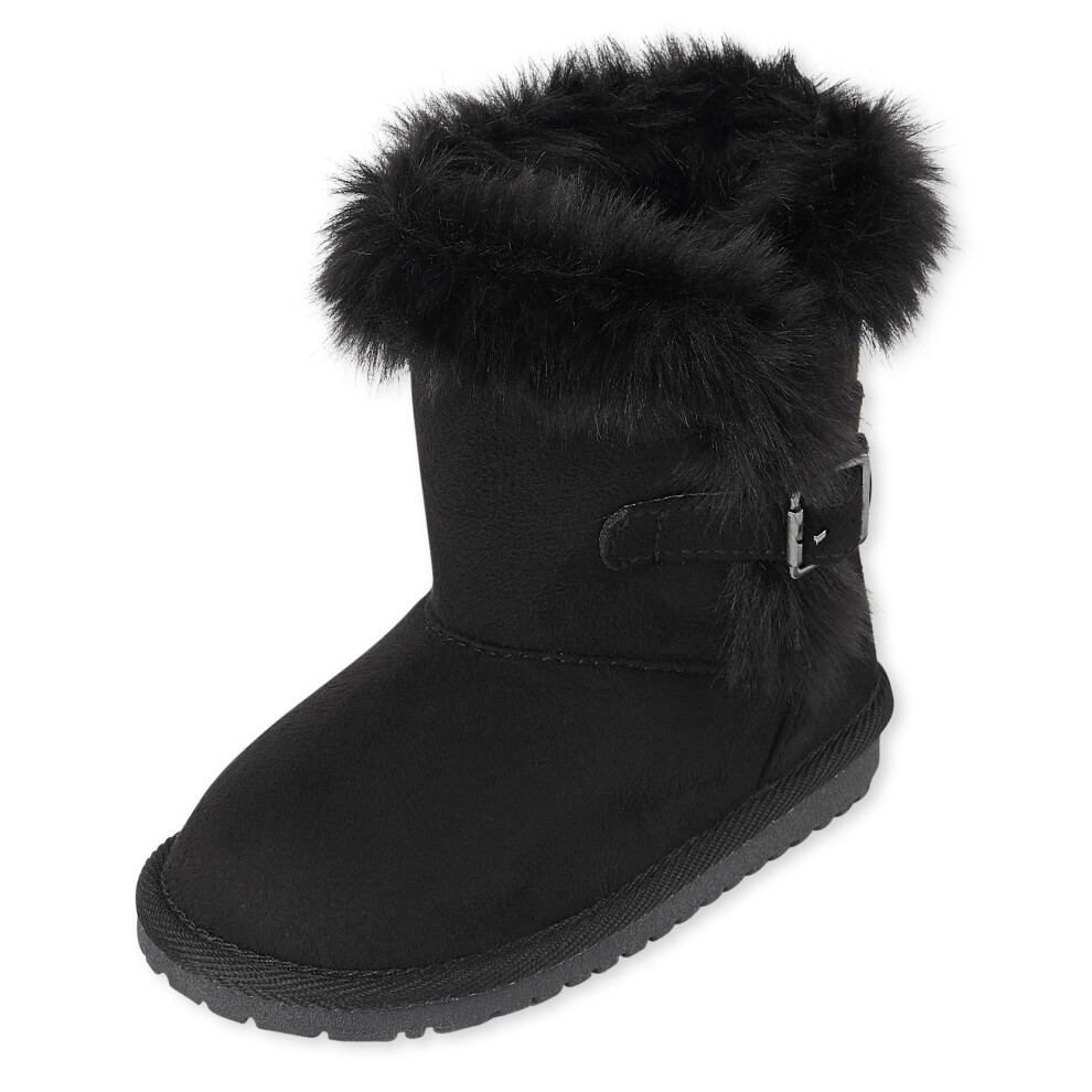 The Children's Place Girls and Toddler Warm Lightweight Winter Boot Fashion Black 4
