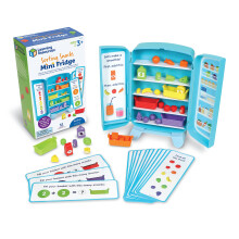 Learning Resources Sorting Snacks Mini Fridge 51 Pieces Ages 3+ Toddler Toys Educational Toys Snack Toys Plastic Food Toys Kids Kitchen Accessori