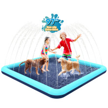 Bilibara 79 '' Square Splash Pad For Dogs Non-Slip Sprinkler fr barn i ldrarna 4-8 Toddlers 1-3 Grunt pool utomhusvattenleksaker fr trdgrden