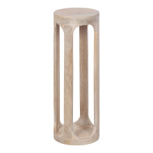 Kate og Laurel Dahl Coastal Wood Round Drink Table 8 X 23 Whitewash Boho Circle Wood Accent Pedestal Table til stue Plant Stand eller lille sovev