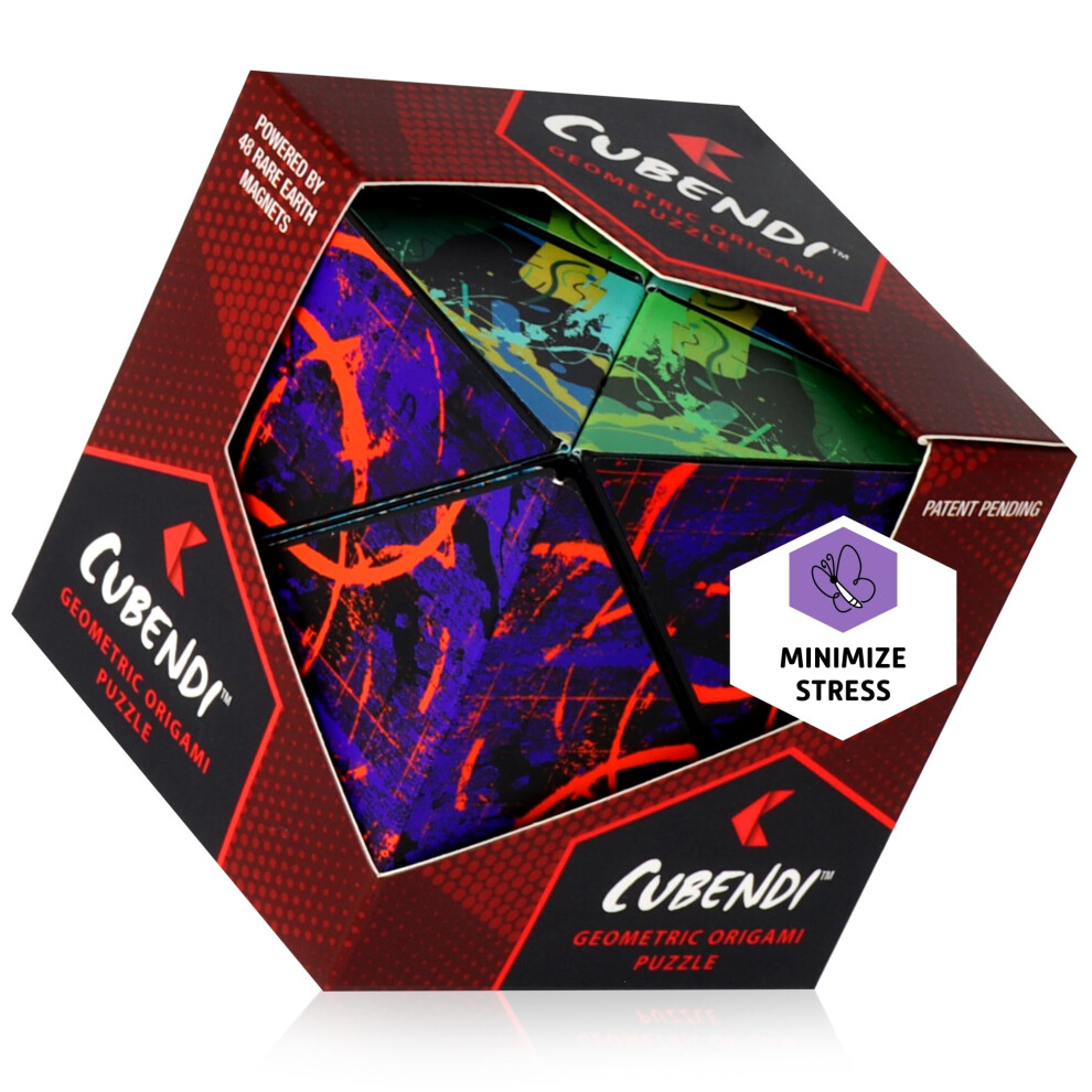 CUBENDI Geometric Origami Puzzle - Infinity Fidget Cube for Adults  Kids & Teens - Mesmerizing & Magnetic Shape Shifting Box w/48 Rare Earth-image-OPC-PFNHMKT-NEW