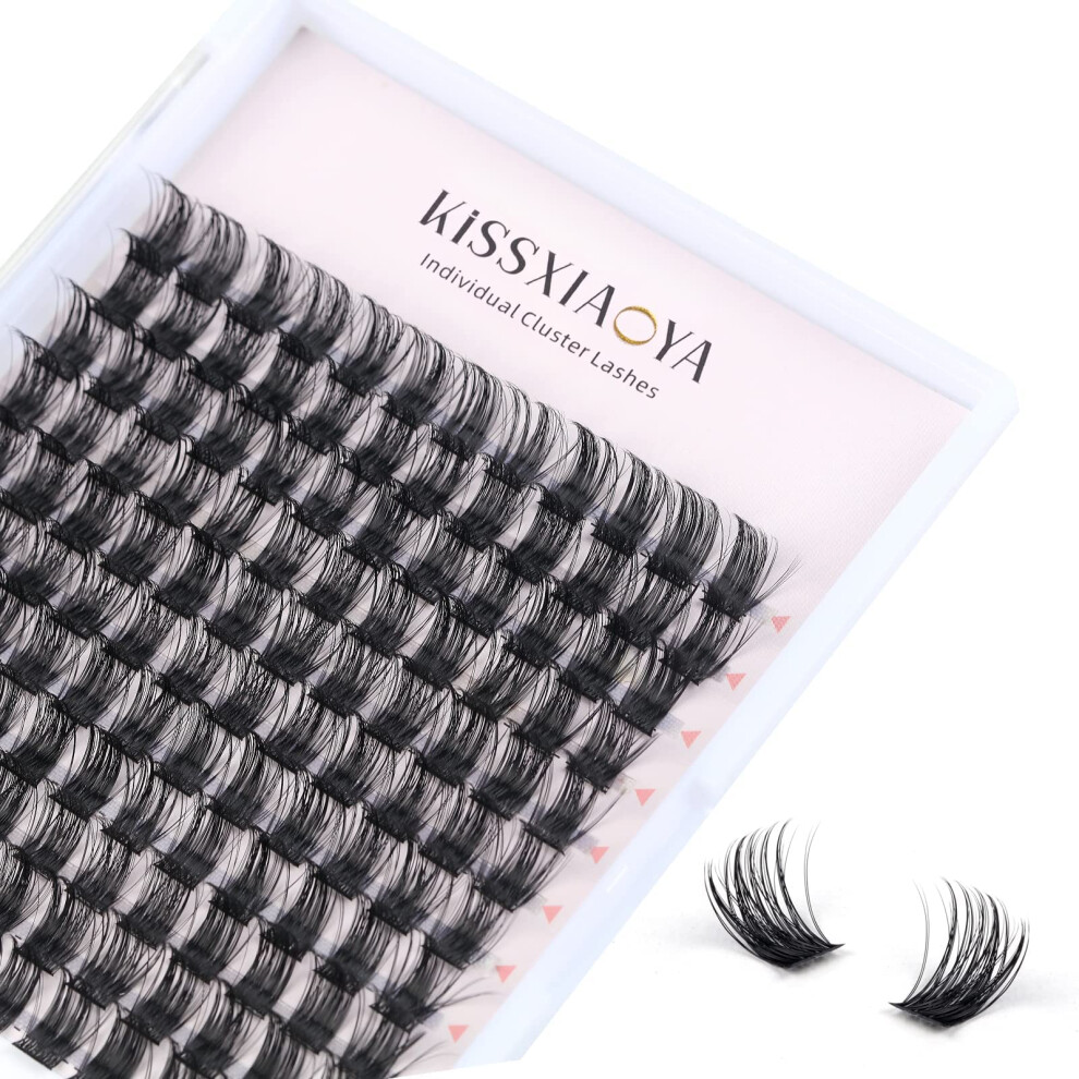 Kussxiaoya Kissxiaoya Cluster Lashes Extensions 144Pcs Individual Cluster Lashes D Curl 14Mm Wide Stem Cluster Eyelashes Soft Natural False Eyelashes Cluster Diy