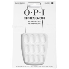 OPI xPRESS/ON Press-On-Nagel, bis zu 14 Tage Halt, gelartige Salon-Manikure, vegane, nachhaltige Verpackung, mit Nagelkleber, kurze weisse Nagel,