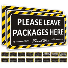 iCowFun 2 Pack Please Leave Packages Here Sign 12 x 67 Metal Delivery Signs for Packages Heavy Duty Delivery Instruct