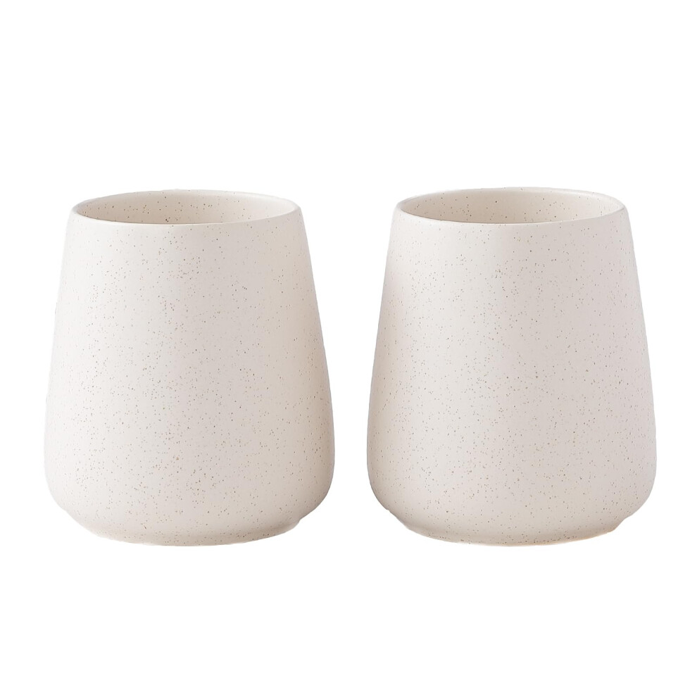 Portaspazzolino Da Bagno Beige – Set Di 2 Porta Spazzolino Da Denti In Ceramica, Porta Spazzolino Da Denti E Dentifricio, Per Piano Di Lavoro Del Bagno, Porta Pennelli Da Trucco, Portapenne Per-image