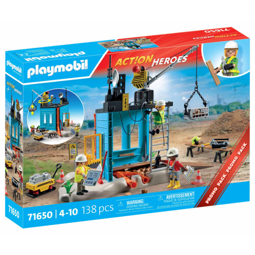 PLAYMOBIL PLAYMOBIL Action Heroes Promo Pack 71650 Κατασκευή με Τρεις Φιγούρες και Κινητό Γερανό 2
