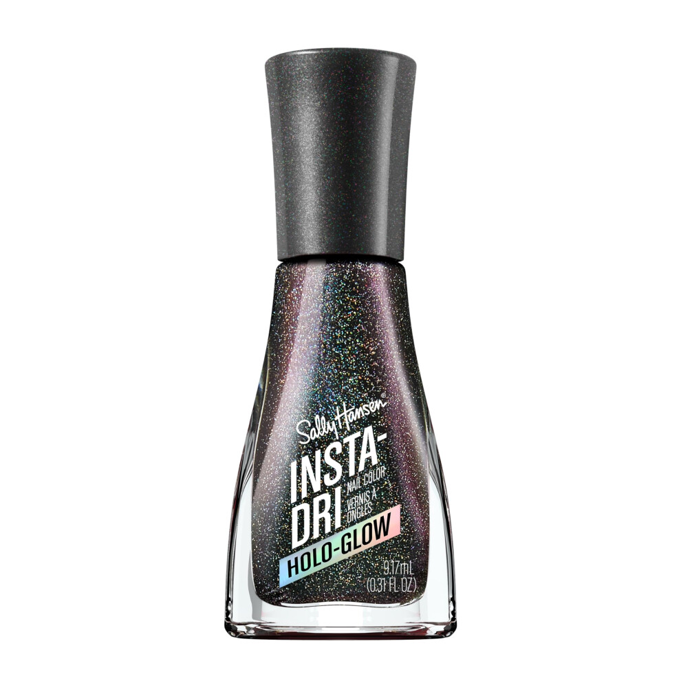 Sally Hansen InstaDri HoloGlow  Chrome Zone  Quick Dry  Long Lasting  StreakFree Shine  Metallic Black Nail Polish